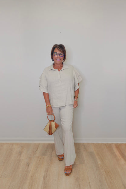 Stella Linen Flare Leg Pant