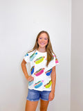 MULTI COLORED HOT DOG TEE