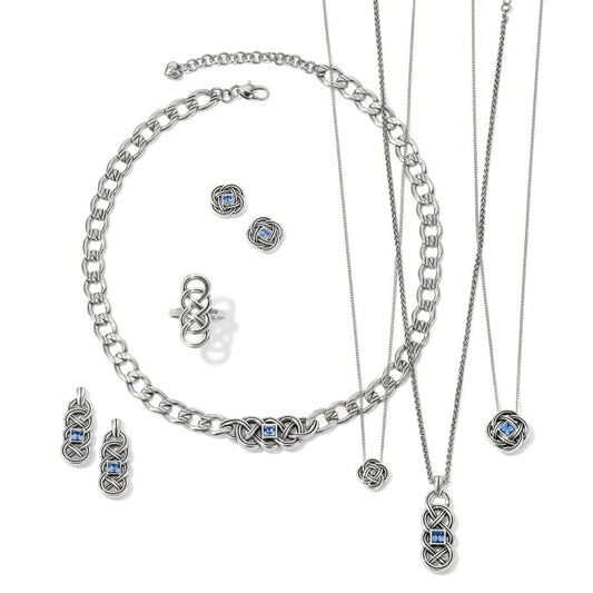 INTERLOK SHINE BLUE EARRINGS