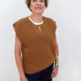 Split Crew Neck Sweater Vest