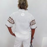 Rows Of Embroidery Top