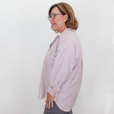 Striped Embellished Boxy Blouse - TresChicTexas