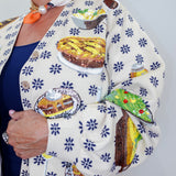 Thanksgiving Meal Button Up Cardigan