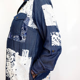 Patchwork Button Down Denim Dress