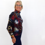 L/S Mock Neck Jacquard Top