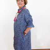 Smocked Sleeve Button Down Dress