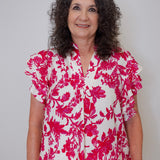 Floral Ruffled Sleeve Blouse