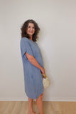 S/s Side Button Linen Dress