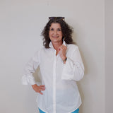 3/4 Sleeve Ribbon Trimmed Shirt