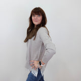 V-Neck L/S Sweater W/ Lace