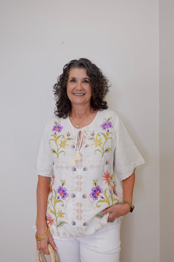 Ruffle Sleeve Field Blouse