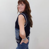 Varsity Denim Patch Vest