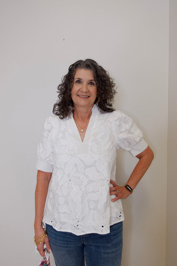 Embroidered S/S Blouse