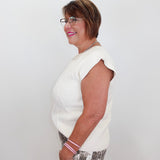 Split Crew Neck Sweater Vest