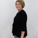 Oversized Pullover W/ Roll Edge Neck Trim