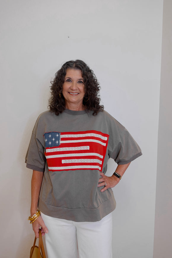 Americana Flag Patch Pullover