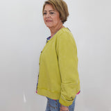 Colorwashed Terry Cropped Cardigan
