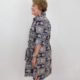 Embroidered Denim S/S Dress
