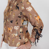 Collared Button Front L/S Blouse