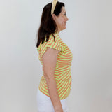 Striped Cinched Waist Tee - TresChicTexas
