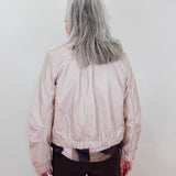 Metallic Leatherette Bomber Jacket