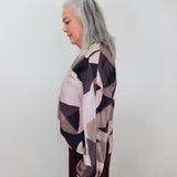 Geometric Print Satin Top