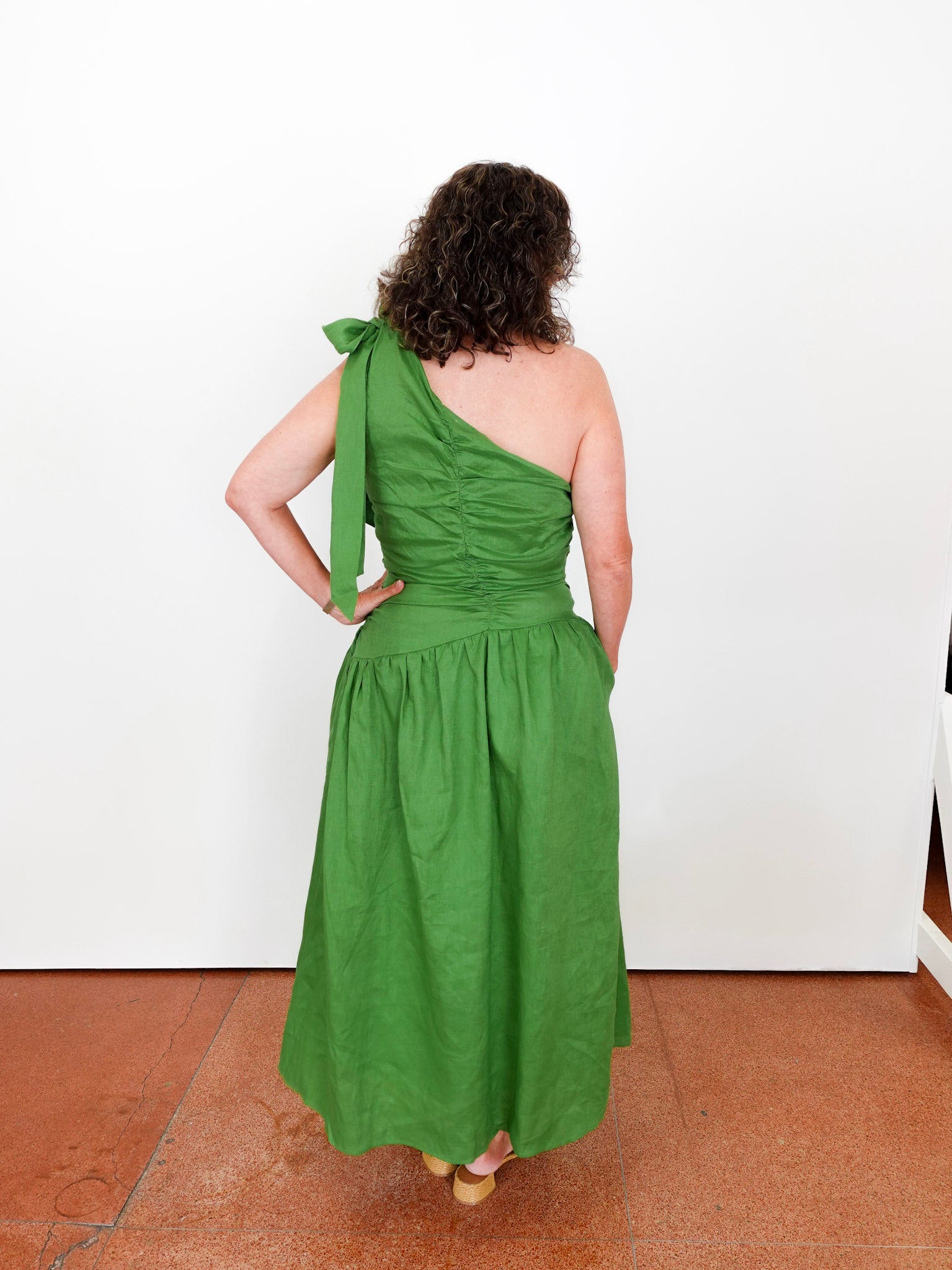 Linen One Shoulder Maxi Dress - TresChicTexas