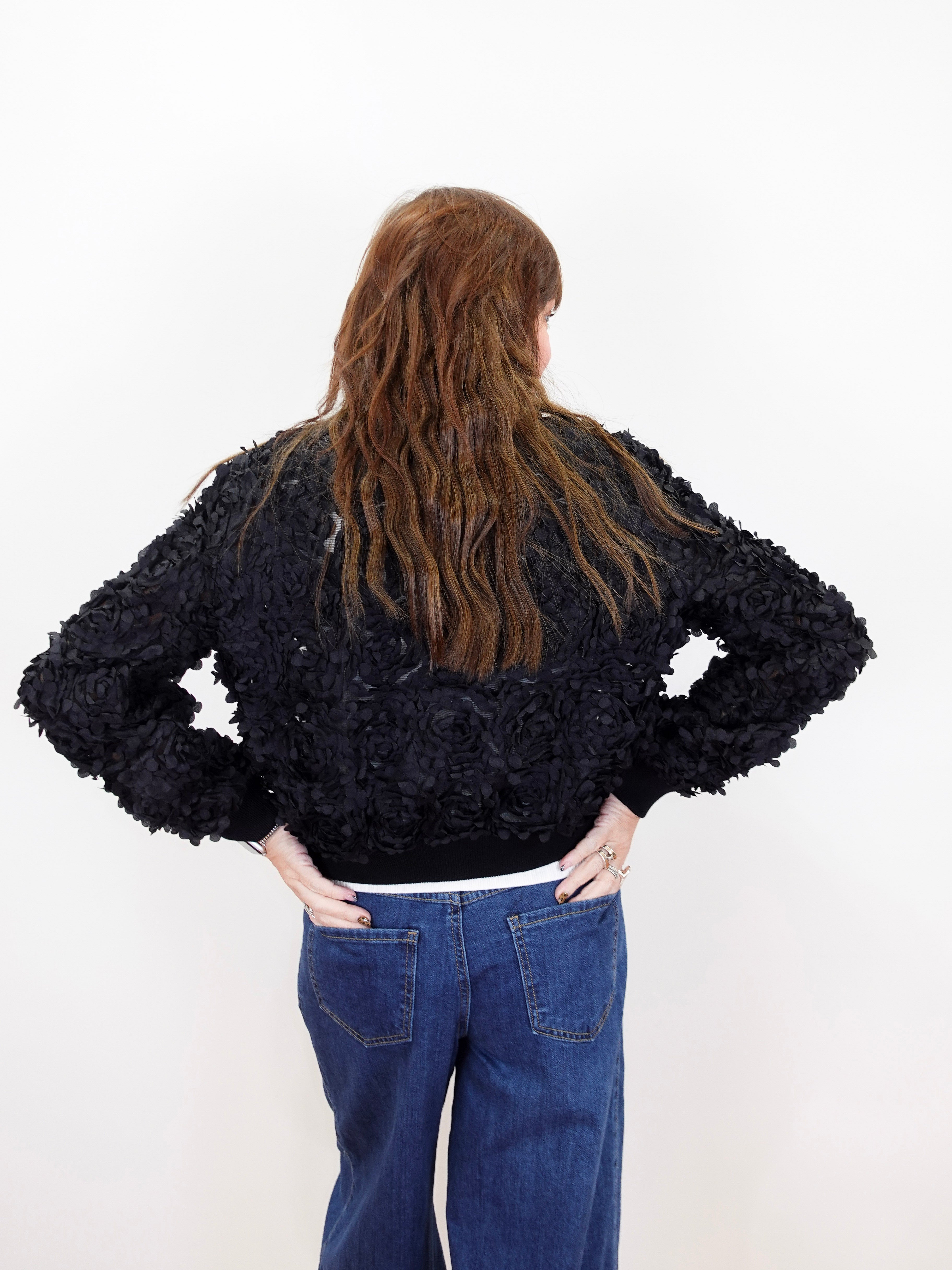 Long Sleeve Full Zip Woven Bomber Jacket - TresChicTexas