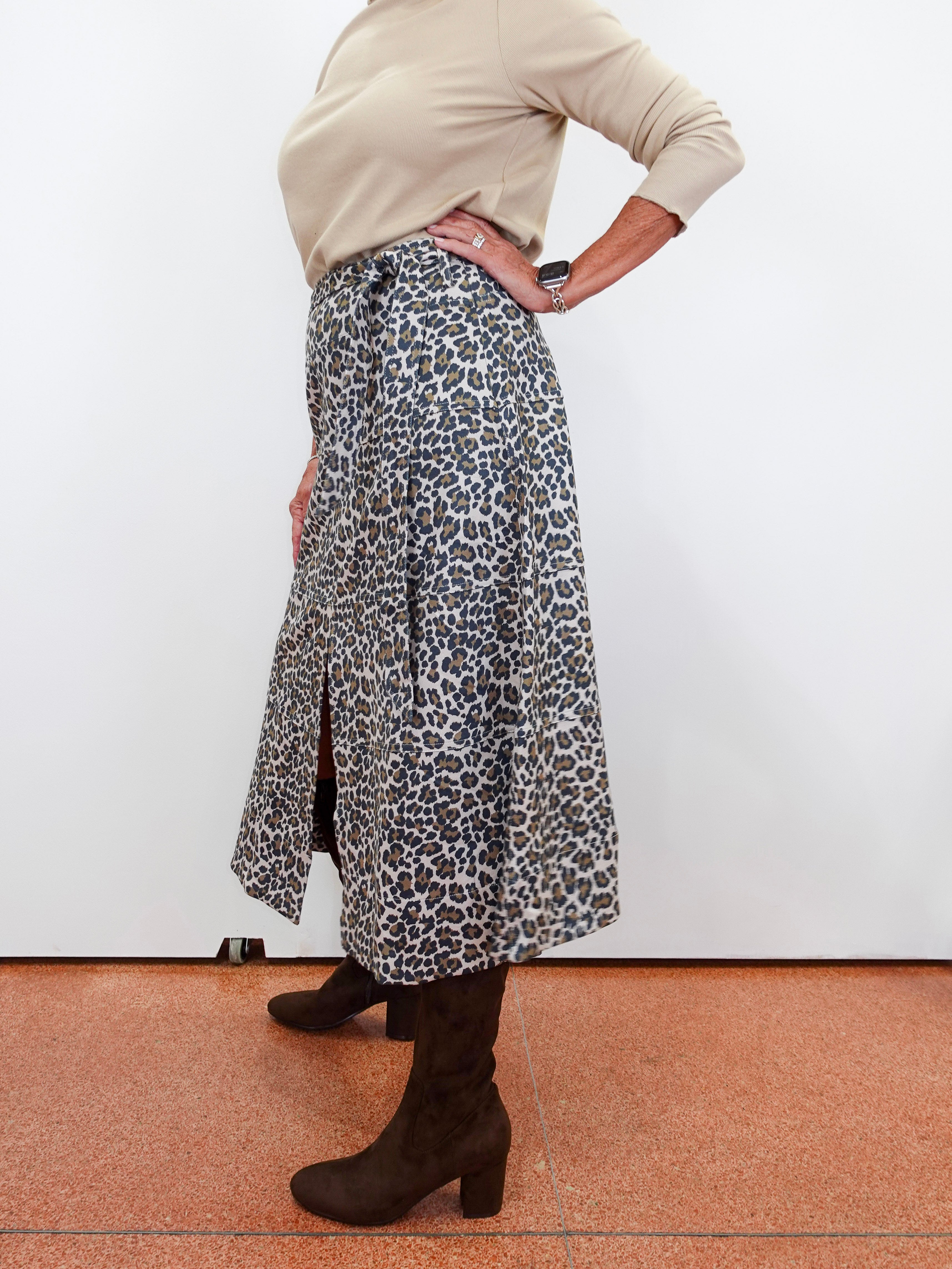 Leopard Vegan Suede Skirt - TresChicTexas