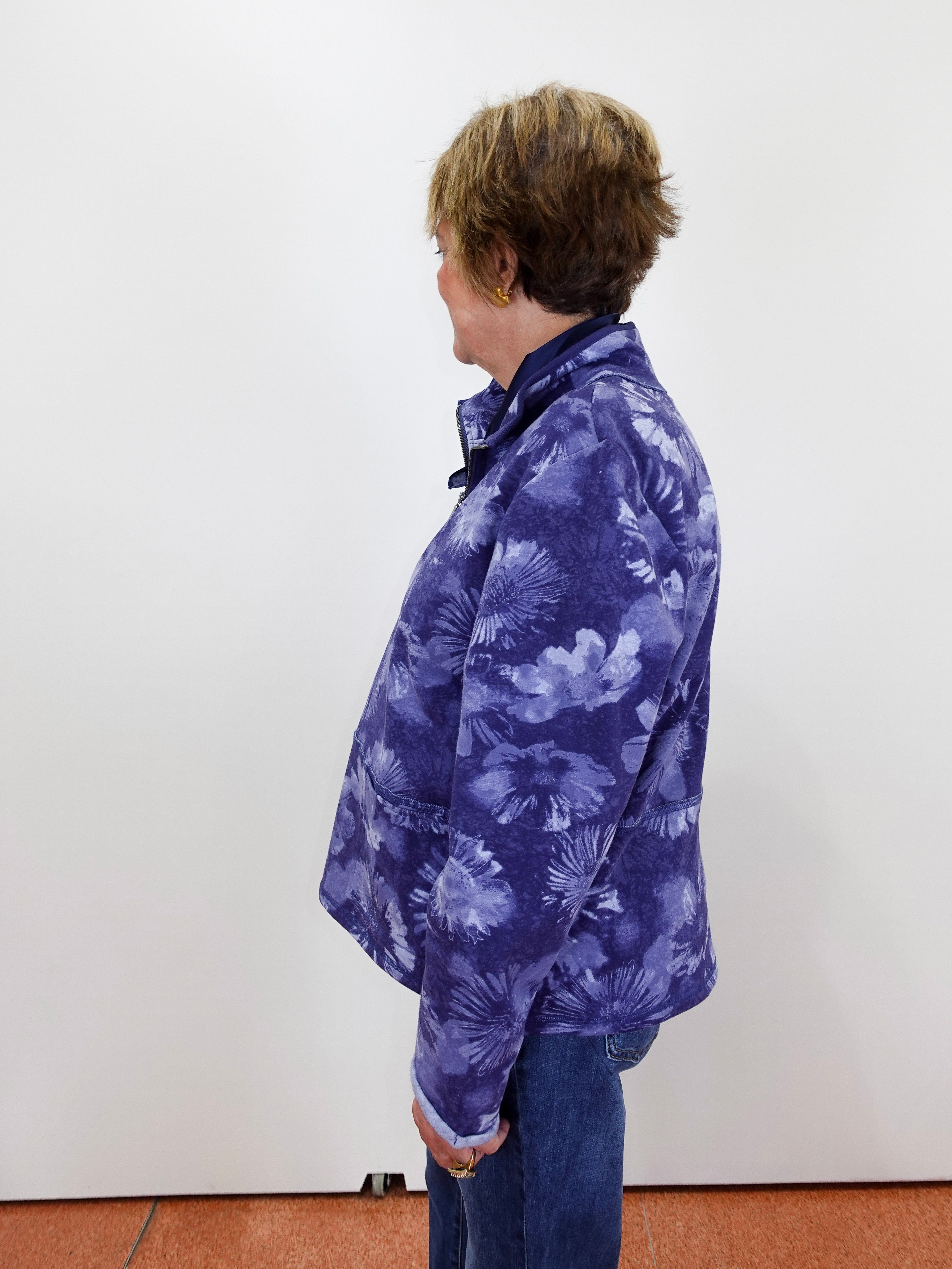Floral Fleece Quarter Zip PullOver - TresChicTexas