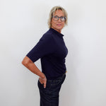 Funnel Neck Elbow Sleeve Knit Top - TresChicTexas