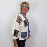 Patchwork 3/4 Sleeve Cardigan