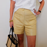 FOIL LINEN STRETCH SHORT