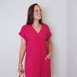 Dress W/ Shirring & Pockets