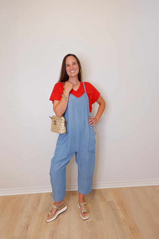 Comfy Jumpsuit W/ Patch Pockets