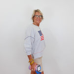 American Flag Relaxed Sweatshirt - TresChicTexas