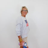 American Flag Relaxed Sweatshirt - TresChicTexas