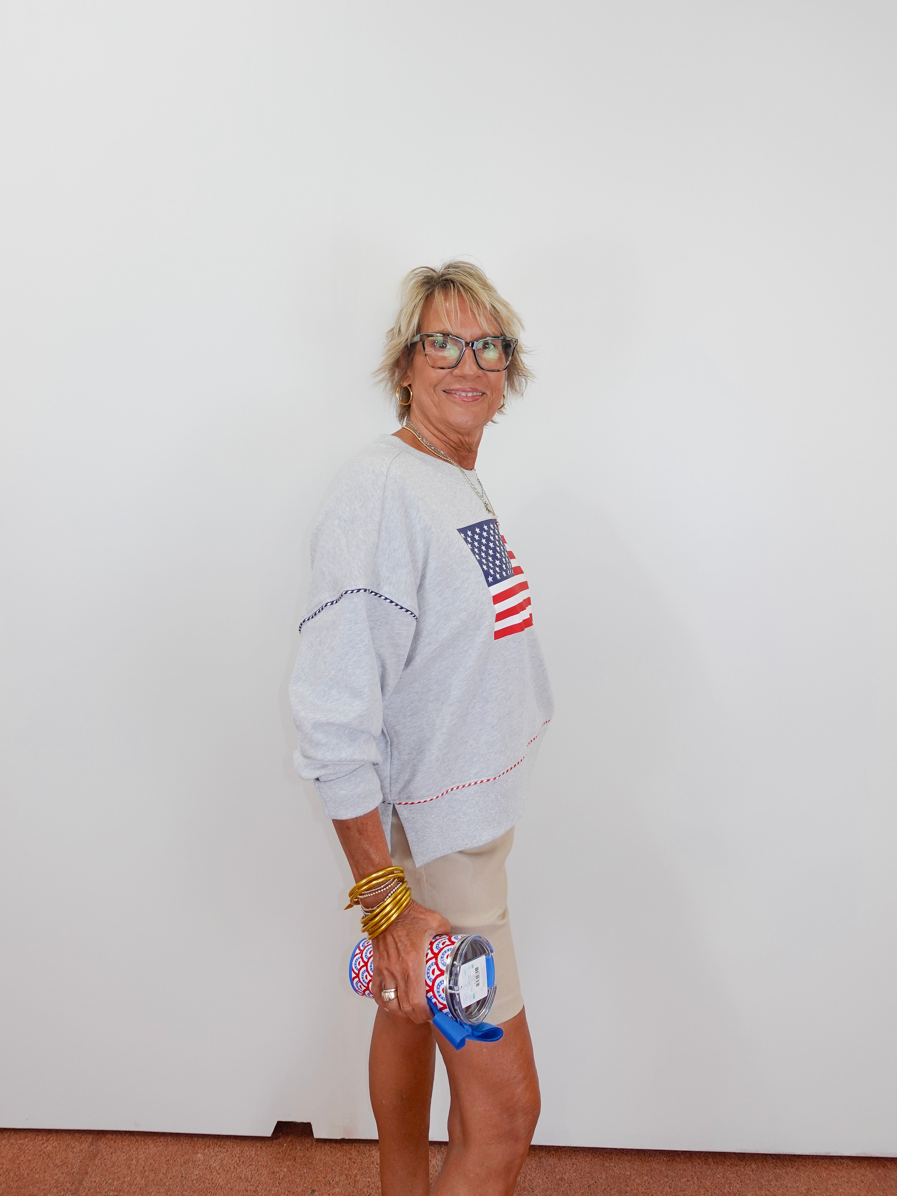 American Flag Relaxed Sweatshirt - TresChicTexas