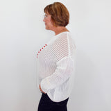 Flag Open Knit Coverup Sweater