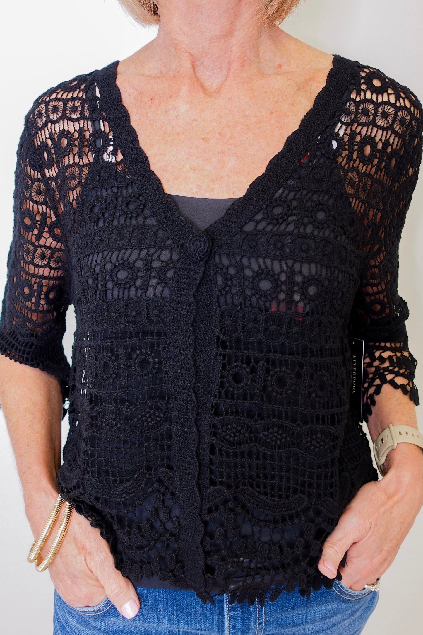 SHORT SLEEVE LACE BOLERO