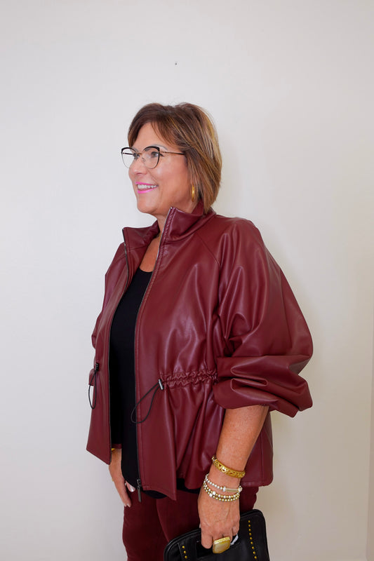 Leather Blazer W/ Zipper