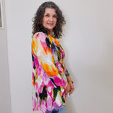 Tissue Crinkle Drape Collar Tunic