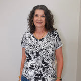 Paisley Scroll V-Neck Tee