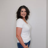 Scoop Neck Lurex Trim Tee