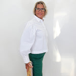 Puff Long Sleeve Button Down Blouse - TresChicTexas