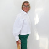 Puff Long Sleeve Button Down Blouse - TresChicTexas