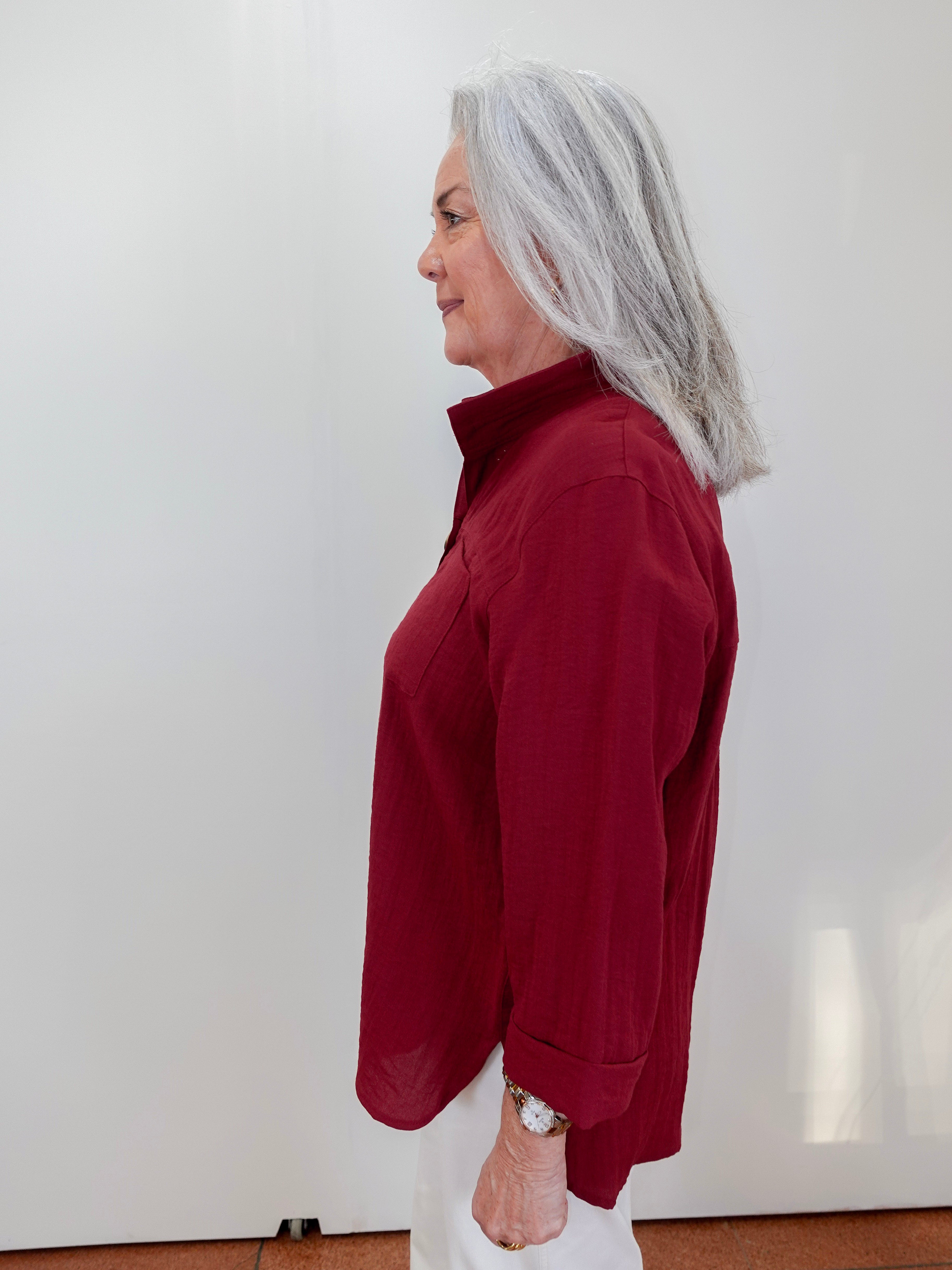 3/4 Sleeve Button Down Blouse - TresChicTexas