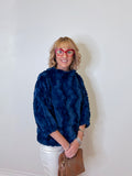 POOF SLEEVE FAUX FUR POPOVER TOP