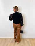 LEATHERETTE WIDE LEG PANT