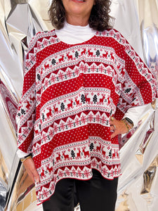 REINDEER HOLIDAY PONCHO